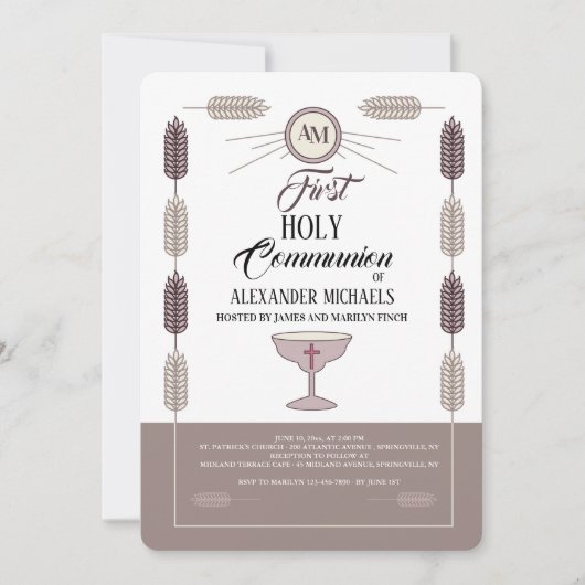 Invitation à la communion dans le cadre de blé (Devant)