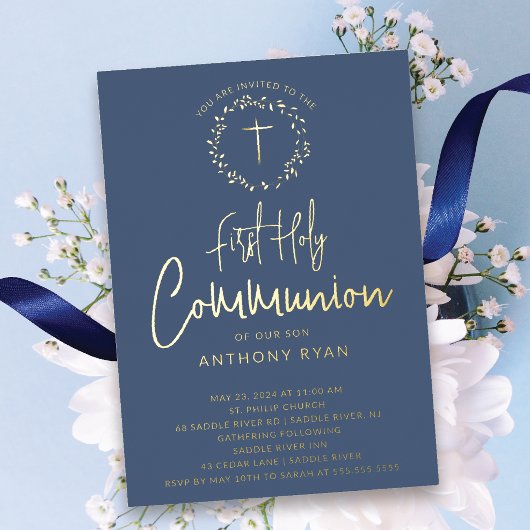 Invitation à la communion des garçons Azure Blessi