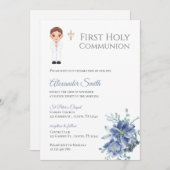 Invitation à la communion du premier Saint Garçon (Devant / Derrière)