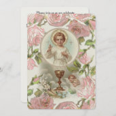 Invitation à la communion Vintage catholique tradi (Devant / Derrière)