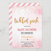 Invitation à la confetti rose faucon (Devant / Derrière)