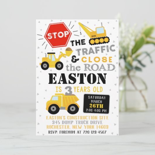 Invitation à la construction | Invitation d'annive (Debout devant)