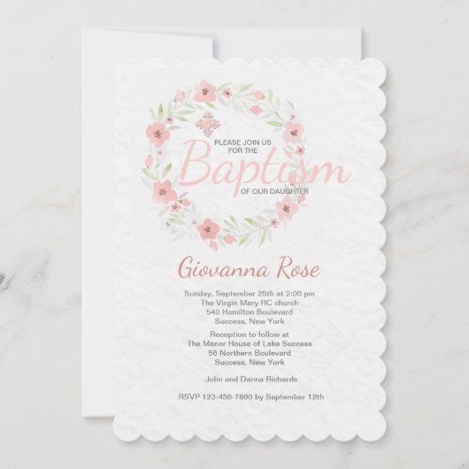 Invitation à la couronne de baptême (Devant)