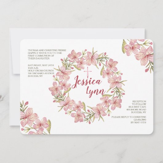 Invitation à la couronne de fleurs (Devant)