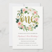 Invitation à la couronne d'or florale d'anniversai (Devant)