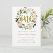 Invitation à la couronne d'or florale d'anniversai (Debout devant)