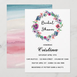 Invitation à la couronne florale multicolore