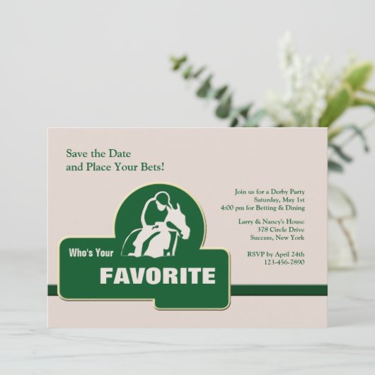 Invitation à la course de chevaux préférée (Debout devant)