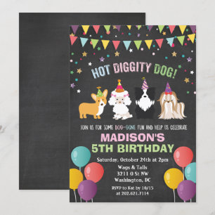 Invitation à la craie pour l'anniversaire d'un chi