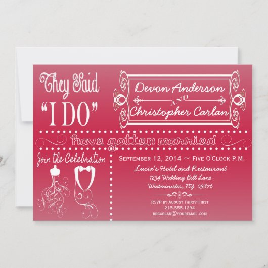 Invitation à la craie pour réception branchée uniq (Devant)