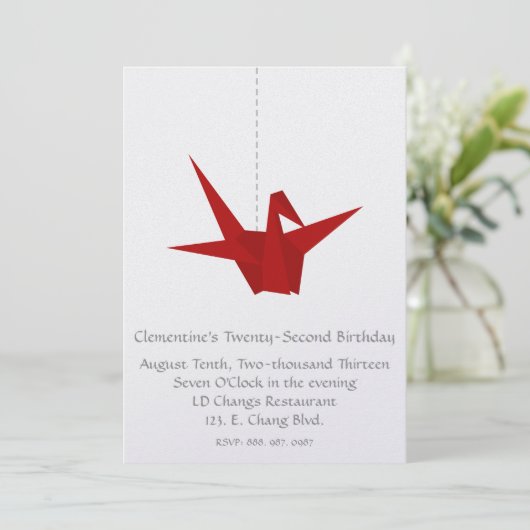 INVITATION À LA CRANE DE PAPIER (Debout devant)