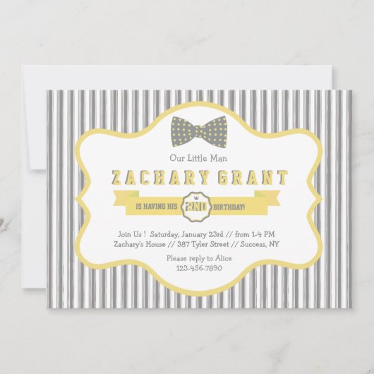 Invitation à la Cravate de Little Man Bow (Devant)