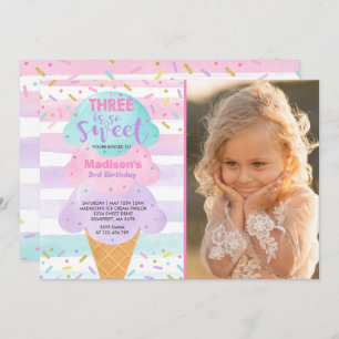 Invitation à la crème glacée 3 ans, c'est joli 3 a