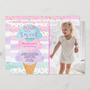 Invitation à la crème glacée Quatre jours de douce