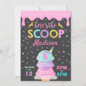 Invitation à la crème glacée Unicorn Ice Cream Par (Devant)