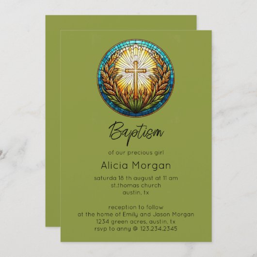 Invitation à la croix de verdure (Devant / Derrière)