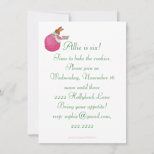 invitation à la cuisson (Dos)