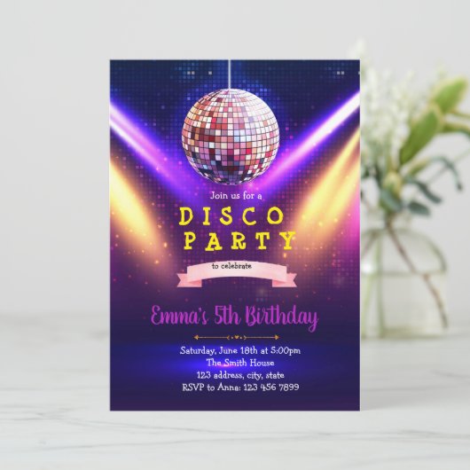 Invitation à la danse disco rétro (Debout devant)