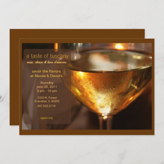 invitation à la dégustation de vin (Devant / Derrière)