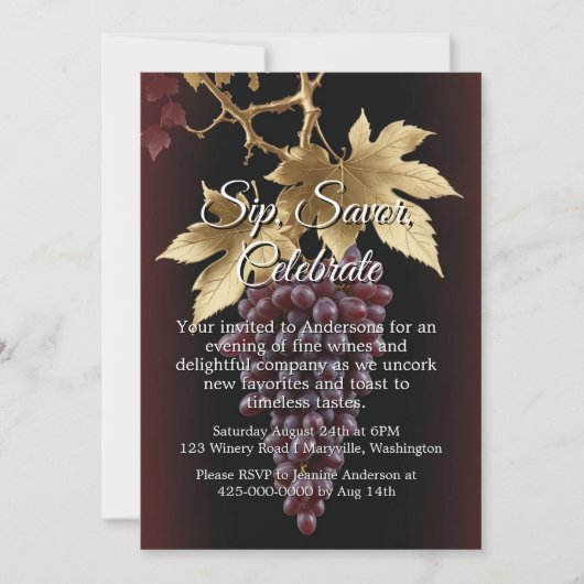 Invitation à la dégustation de vin (Devant)