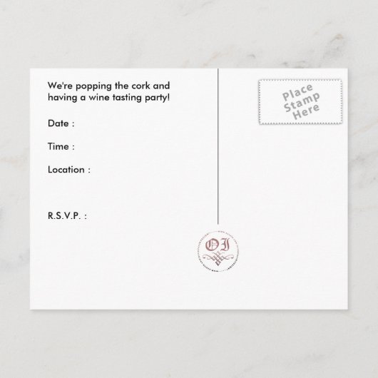 invitation à la dégustation de vin (Dos)