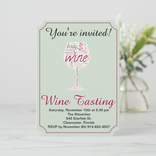 Invitation à la dégustation de vin à customiser (Debout devant)