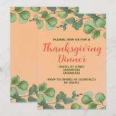 Invitation à la dinde de Thanksgiving, modèle édit (Devant / Derrière)