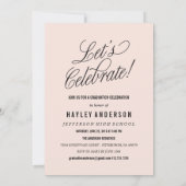 INVITATION À LA DIPLÔME CHIC bébé rose (Dos)