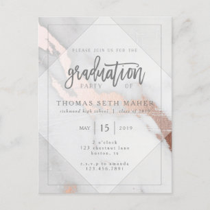 INVITATION À LA DIPLÔME EN MARBRE ET EN OR ROSE