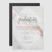 INVITATION À LA DIPLÔME EN MARBRE ET EN OR ROSE (Devant / Derrière)