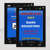 INVITATION À LA DIPLÔME - TÉLÉPHONE, nom/année Ins (Devant / Derrière)