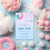 Invitation à la douche à bonbons rose et bleu en c