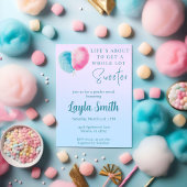Invitation à la douche à bonbons rose et bleu en c