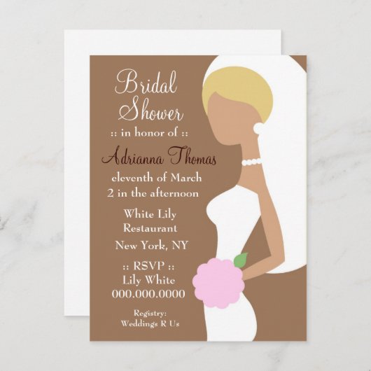 INVITATION À LA DOUCHE À BRIDE 311-BLONDE (Devant / Derrière)