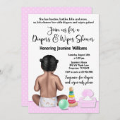 Invitation à la douche à couche fille (Devant / Derrière)