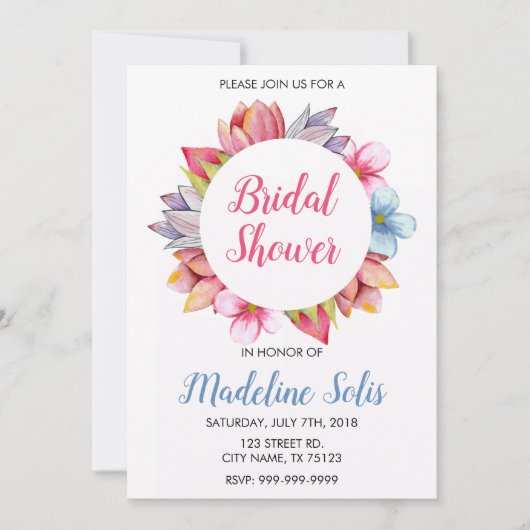 INVITATION À LA DOUCHE À COUCHE FLORALE (Devant)