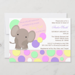 Invitation à la douche à éléphant pour bébé