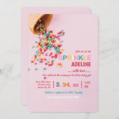 Invitation à la douche à jet rose (Devant / Derrière)