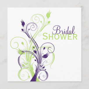Invitation à la douche à la naine de couleur vert 