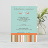 Invitation à la douche à l'orange et au bleu rayé (Debout devant)