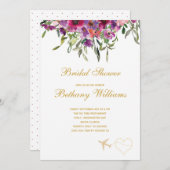 Invitation à la douche à nage florale (Devant / Derrière)