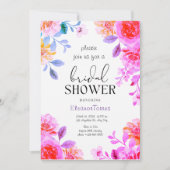 Invitation à la douche à nuptiale à fleurs de saum (Devant)