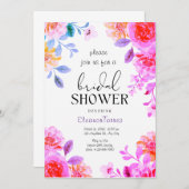 Invitation à la douche à nuptiale à fleurs de saum (Devant / Derrière)