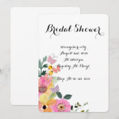 Invitation à la douche à nuptiale fleurie botaniqu (Devant / Derrière)