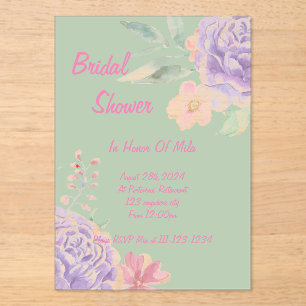 invitation à la douche à nuptiale fleurie botaniqu