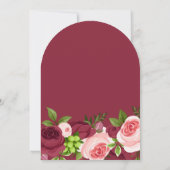 Invitation à la douche à nuptiale florale bordeaux (Dos)