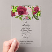 Invitation à la douche à nuptiale florale bordeaux (In situ (ordinateur de poche))