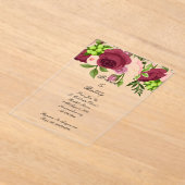 Invitation à la douche à nuptiale florale bordeaux (Poser)