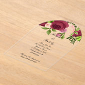 Invitation à la douche à nuptiale florale bordeaux (Poser)