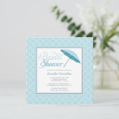 Invitation à la douche à parapluie bleu nuptiale (Debout devant)
